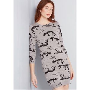 ModCloth Knit the Mark Dinosaur Sweater Dress XL